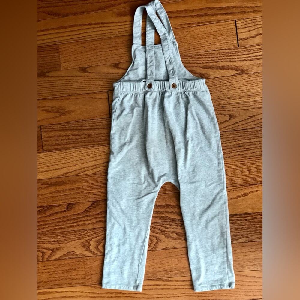 Nordstrom Grow With Me Adjustable Organic Cotton Gray Overalls Boy’s Size S - Picture 7 of 8